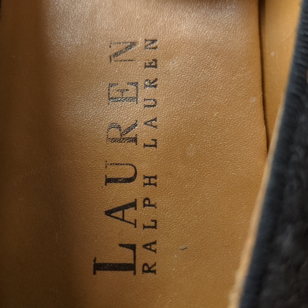 Lauren Ralph Lauren Charcoal Gray Monogrammed Wool Loafer Size 6 - Picture 8 of 11